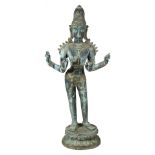 *South-East Asia Statue. An impressive 20th century bronze statue of Siva Vinadhara, modelled