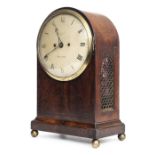*Clock. George III mahogany bracket clock by Campbell of Owestry, the white circular dial with black
