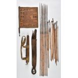 *Arrows. A collection of 14 Indonesian arrows, approximately 65 cm long, plus 7 wooden tip arrows,