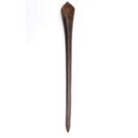 *Australia. A 19th century Aboriginal Kujerung hardwood club, with flat tapered head, long shaft