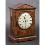 *Clock. A William IV mahogany bracket clock, with neo-classical architectural case and white painted