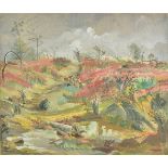 *Howard-Jones (Ray, 1903-1996). African Landscape with Animals, 1946, watercolour and gouache on