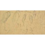 *Wolf (Joseph, 1820-1899). Sketches of Herons, pencil on paper, unsigned, some light overall toning,