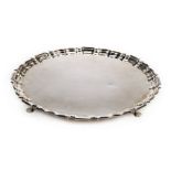 *Salver. A modern silver salver by Barker Ellis Silver Company, Birmingham 1972, plain with pie