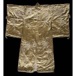 *Japanese kimono. A Japanese kimono, late 19th/early 20th century, dark cream heavy satin kimono,