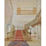 *Rowbotham (Thomas Leeson, 1823-1875), The staircase hall at Kingsweston House, Bristol, 1848,