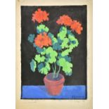 *@Gurschner (Herbert, 1901-1975). Geraniums, colour woodcut on wove paper, signed 'H. Gurschner