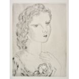 *@Foujita (Tsuguharu, 1886-1968). Jeune fille … la rose, 1925, etching with drypoint on heavy