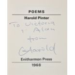 Pinter (Harold, 1930-2008). Poems, 1st edition, Enitharmon Press, 1968, erratum slip laid in, signed