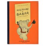 Brunhoff (Jean de). Histoire de Babar le petit ‚l‚phant, [Paris]: Hachette, 1939, colour