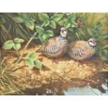 *Jackson (Michael 1961 -). Pair of French Partridge, 1996, watercolour, signed and dated by artist