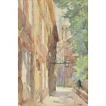 *Brewer (Henry Charles, 1866-1950). A Quiet Street, watercolour on paper, studio stamp lower