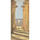 *English School. A mixed collection of watercolour views of Egypt, including pyramids, temple ruins,