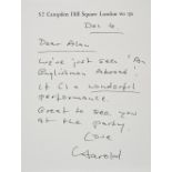 *Pinter (Harold, 1930-2008). Autograph letter signed 'Harold', 52 Campden Hill Square, London, W8