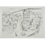 *Phipps (Howard, 1954- ). Beaches Bookshop, Salisbury, 1995, original pencil drawing, signed and