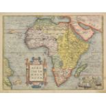 Africa. Ortelius (Abraham), Africae tabula nova, [1570 or later], hand coloured engraved map,