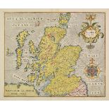 Scotland. Hole (G.), Scotia regnum, [1610 or later], hand coloured engraved map, strapwork cartouche