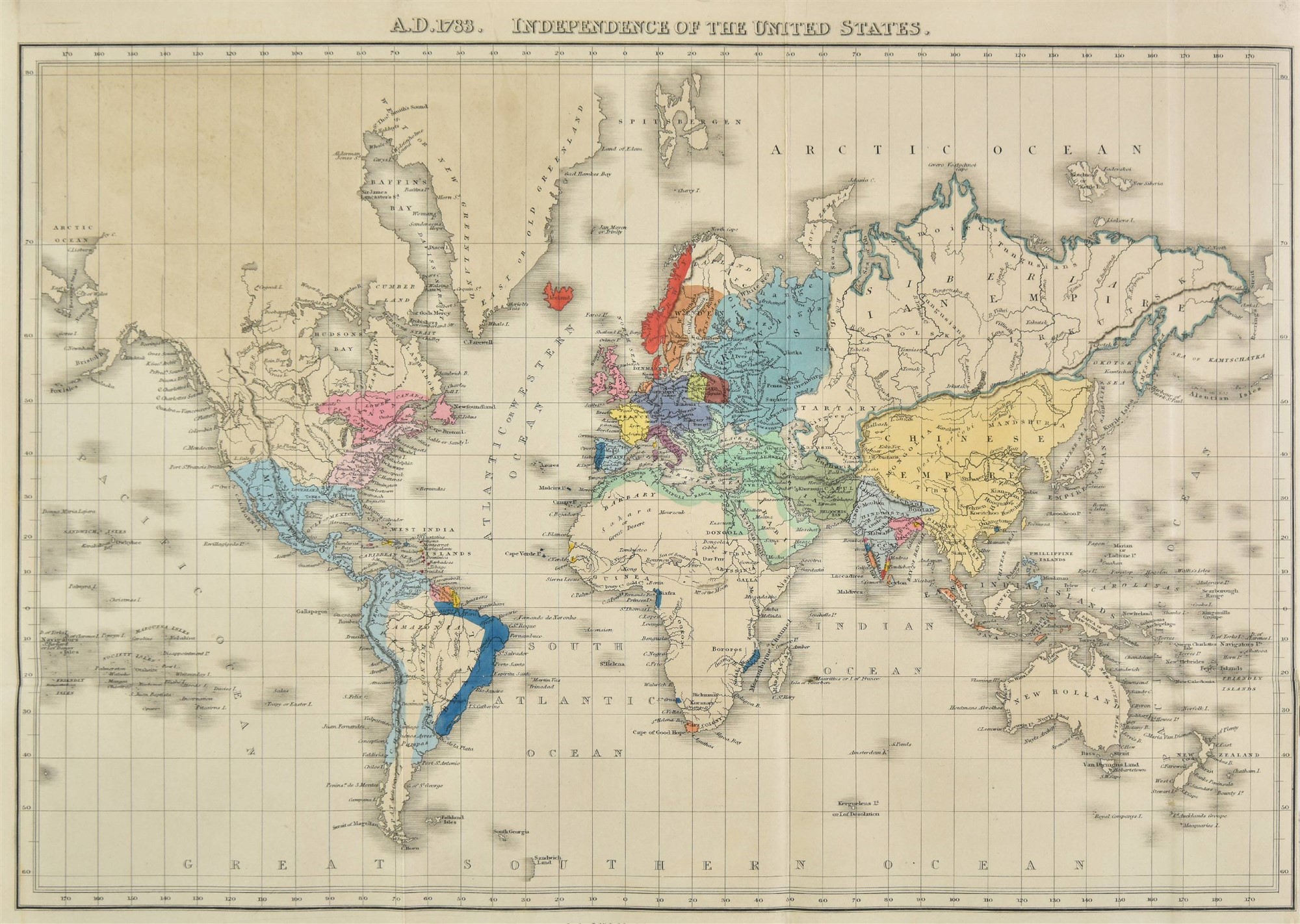 Quinn (Edward). An Historical Atlas in a Series of Maps of the World as known at different