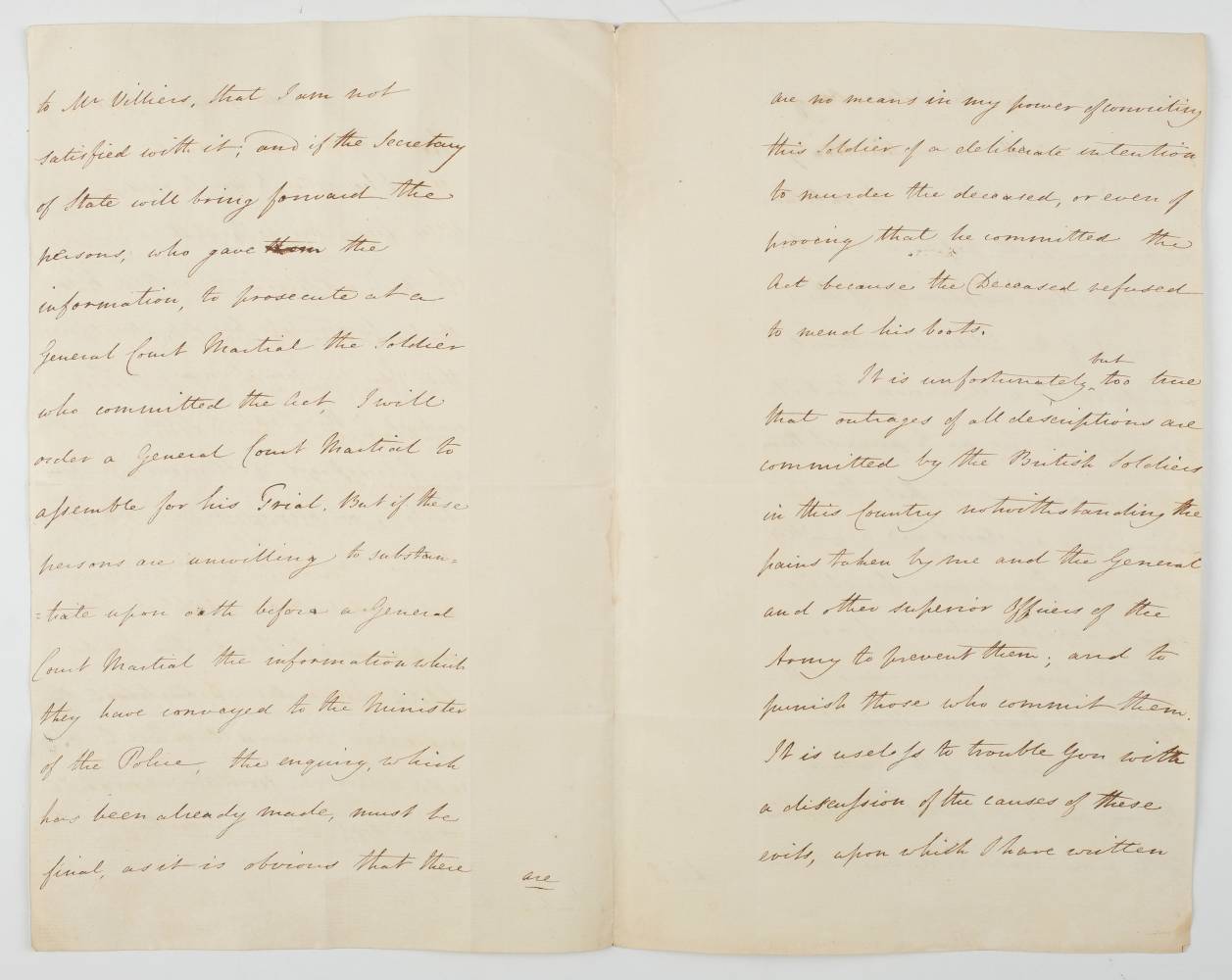 * Wellington ( Arthur Wellesley, 1 st Duke, 1769-1852). A six page letter dated Visen March 6 th ... - Image 2 of 3