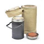 * WWII Thermos. A British Army thermos flask used by Paratroopers, dated 1945 in padded webbing ...