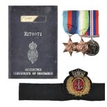 * WWII Medals. A WWII group of three to Malcolm Harcombe Meredith, Merchant Navy 1939-1945 Star, ...