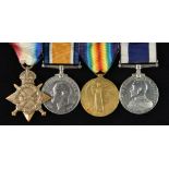 * WWI Naval Group. A WWI group of four to Engine Room Artificer P.T. Ball, Royal Navy 1914-15 St ...