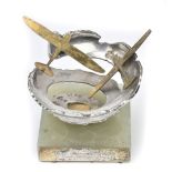 * Gliders . A fine silver presentation piece by Leslie Gordon Durbin, London 1979, featuring two ...
