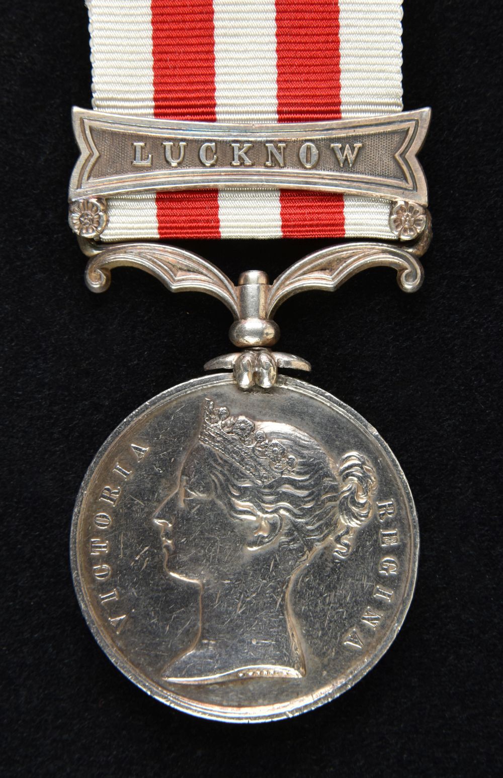 * Indian Mutiny 1857-58, one clasp, Lucknow (Private. Shik Hyder. 24 th Regt N.I.), contact mark ...
