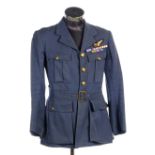 * RAF Uniform. A WWII RAF uniform worn by an Air Gunner, with cloth badge and King's crown brass ...
