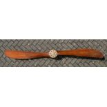 * Propeller. A WWI laminated mahogany two blade propeller from a De Havilland 2 by The Integral ...
