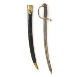 * Police Sword. A Victorian Police sword, the curved blade with brass cross-guard and knuckle-bo ...