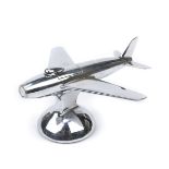 * Dunhill Table Lighter. A 1950s Dunhill table lighter in the form of a jet aircraft, chromed fi ...