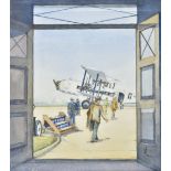 * Imperial Airways. Smith (John P, 20th century). Croydon Airport London, watercolour on paper, ...