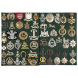 * British Badges. Mixed collection of regimental badges, including The Inns of Court armband bad ...