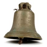 * Scramble Bell. A large WWII RAF bronze scramble bell, dated 1938 with Air Ministry stamp, in g ...