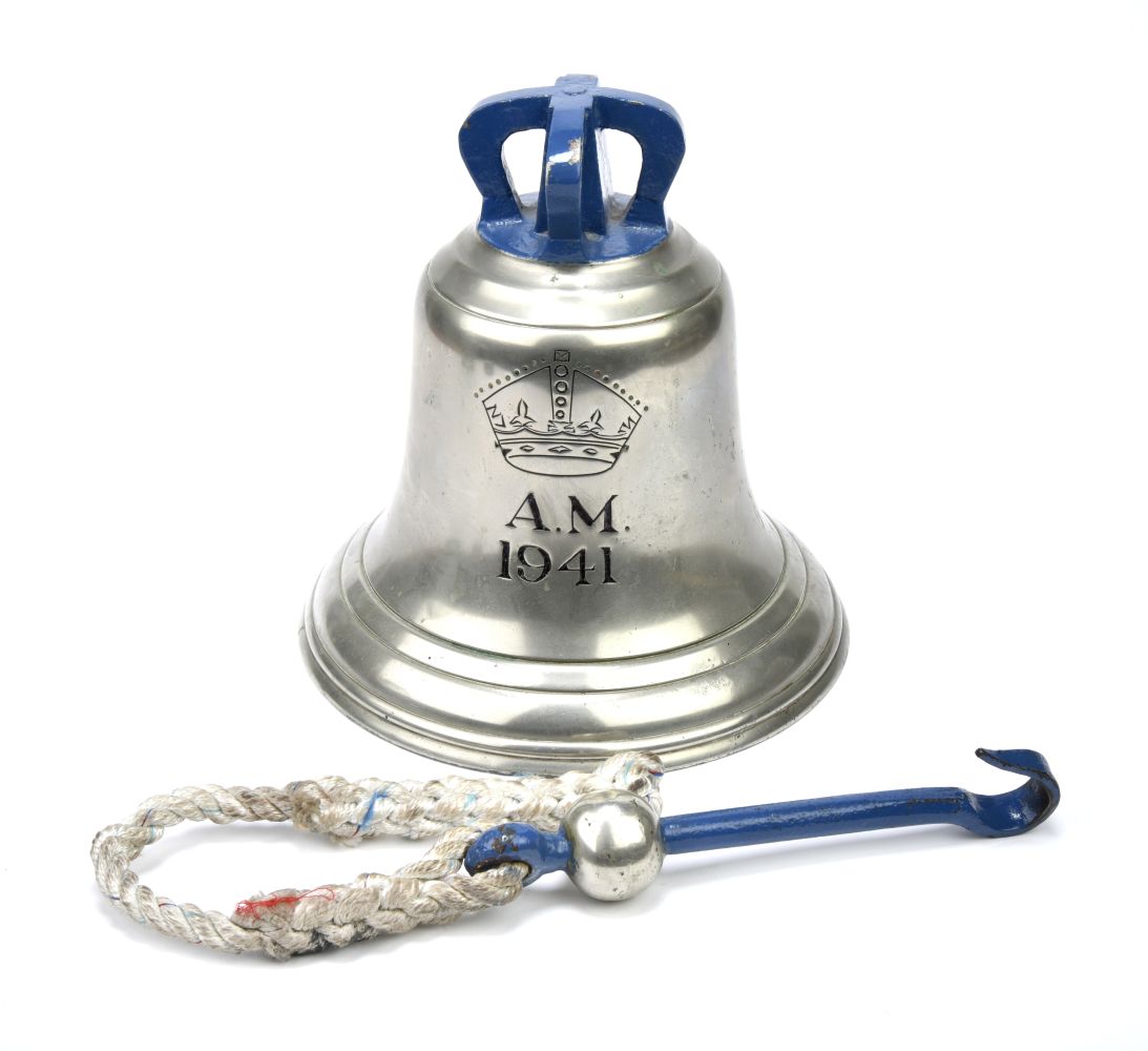 * RAF Scramble Bell. A WWII RAF scramble bell, with large King's crown AM and dated 1941, nickel ...