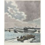 * Nockolds (Roy, 1917-1979). S.R. 45 Princess Flying Boat on Southampton Water, hand coloured sc ...