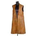 * Royal Flying Corps. A rare WWI RFC service issue sleeveless flying coat under jerkin, soft bro ...