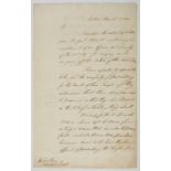 * Wellington (Arthur Wellesley, 1st Duke, 1769-1852). An important manuscript letter on four sid ...