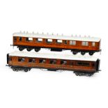 * Railway Interest. Two 1930s Great Northern Line 1 3/4 gauge coaches made by Milbro, wooden con ...