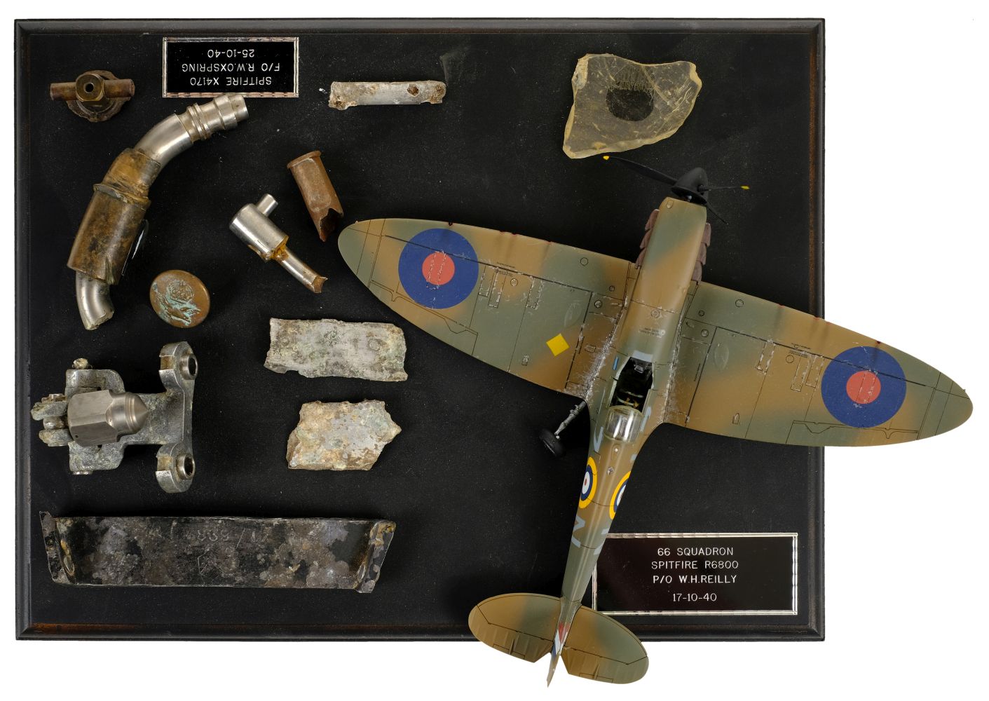 * Battle of Britain . A collection of Spitfire relics from a crashed aircraft flown by Pilot Off ...