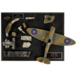 * Battle of Britain . A collection of Spitfire relics from a crashed aircraft flown by Pilot Off ...