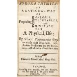 Bolnest (Edward). Aurora Chymica, 1st edition, 1672