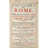 Lunadoro (Girolamo). The Court of Rome, 1st edition in English, 1654