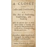 Gastronomy. A Closet for Ladies and Gentlewomen, 1651