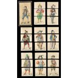 Transformation Game. Metamorphosis costume cards, circa 1840s