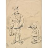 * Reed (Edward Tennyson, 1860-1933). 'George V and the Kaiser', pencil drawing
