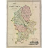 Staffordshire. Phillips (J. & Hutchings W. F.), Large scale map, 1832.