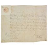 * Charles II (1630-1685, King of England). Document signed, 'Charles R', 28 July 1669