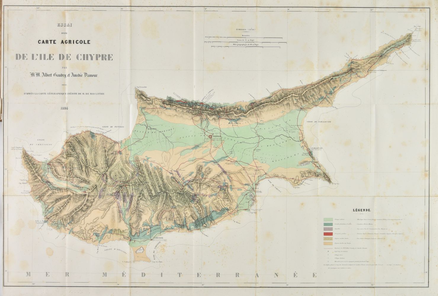 Gaudry (Albert). Recherches scientifiques en orient, 1st edition, 1855